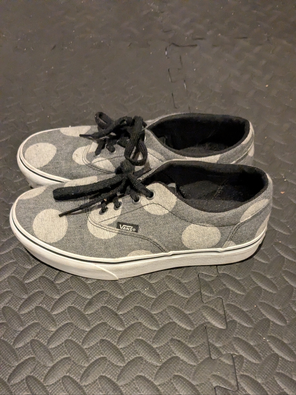 Vans Black and Gray Low-Top Canvas Sneakers
